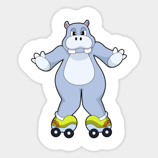 Hippo with Roller skates Sticker